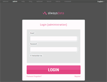Tablet Screenshot of admin.alwaysdata.com